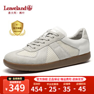 楓葉（leaveland）意大利男鞋2025新品真牛皮復(fù)古情侶款德訓(xùn)鞋戶(hù)外男士運(yùn)動(dòng)休閑板鞋 網(wǎng)面-白色（皮鞋碼） 43