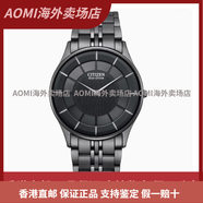 西鐵城（CITIZEN）美國代購光動能銀色簡約超薄男手表AR3010-65AAOMI 新款全黑AR3017-58E
