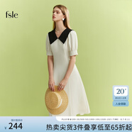 范思藍(lán)恩范思藍(lán)恩22FS2759法式連衣裙女夏季溫柔風(fēng)甜美氣質(zhì)顯瘦長(zhǎng)裙小黑裙 白色 L