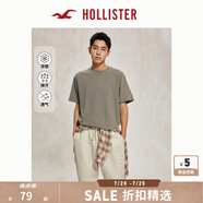 HOLLISTER【涼感】25夏新款純色簡(jiǎn)約風(fēng)情侶T恤男裝女裝KI324-4166 棕色 M (180/100A)