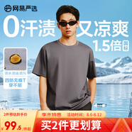 網(wǎng)易嚴(yán)選【安心品質(zhì)】四防無(wú)痕T透氣液氨T恤高支棉小白T學(xué)家 冰川灰 2XL 185/104A 女生建議拍小一碼，較寬松