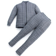 女裝純棉花手工棉衣中老年男女棉襖棉褲套裝居家棉服冬季定做 麻灰色 L L身高155-160體重80-100斤