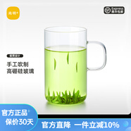 尚明高硼硅耐熱玻璃杯帶把簡(jiǎn)約飲水杯牛奶杯無(wú)蓋圓形茶杯創(chuàng  )意透明杯子 300ML2只裝