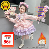 G.DUCKKIDS童裝洛麗塔公主裙女童連衣裙秋冬季加絨加厚玲娜貝兒生日禮服兒童 8818粉色洛麗塔【加絨款】 150 尺碼11~12歲【140-150cm】