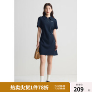 獨束大碼女裝【雙色雙版】氣質休閑Polo領連衣裙女夏裝新款簡約裙子 星空藍-短款 3XL (尺碼：5)