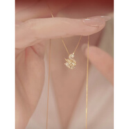 QUAMER老鳳凰金店款新款天鵝吊墜純銀項鏈女輕奢小眾精致時(shí)尚百搭送女友 天鵝金色吊墜項鏈