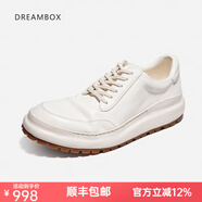dreambox鈞博老爹鞋vibram防滑耐磨厚底增高男士高檔馬皮休閑皮鞋 白色 40
