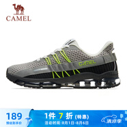 駱駝（CAMEL）全掌氣墊鞋男透氣減震運(yùn)動(dòng)跑步鞋子 A93239L7565 中灰/深灰/黑 38
