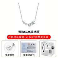 七夕節(jié)禮物胖東來品質(zhì)999純銀麥穗鎖骨鏈銀項煉999足銀穗穗平安鎖 「許愿 星星項煉」 +禮盒 證書