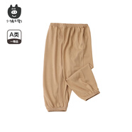 小豬大衛(wèi) PECODAVID童裝T恤防蚊褲夏季新品100%棉兒童短袖上衣長(zhǎng)褲0-3歲夏裝 卡其色 90