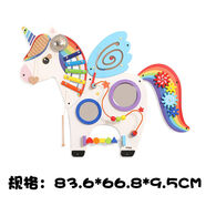 VIGA幼兒園墻面玩具兒童多功能早教卡通動(dòng)物操作板游戲板 墻面游戲-獨(dú)角獸