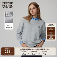 Teenie Weenie小熊春簡(jiǎn)約時(shí)尚美式運(yùn)動(dòng)衛(wèi)衣學(xué)院風(fēng)白色T恤上衣女裝 淺灰色 M (165)