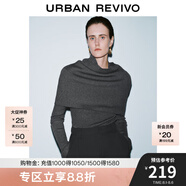 UR【*】秋款女裝氣質(zhì)設(shè)計(jì)感斗篷兩件式針織衫UWG940316 中灰 XL