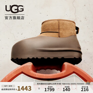 UGG【明星同款】冬季男女同款迷你脆皮泡芙雪地靴1158370 CHE | 栗色 40.5