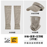 目丸防曬面罩男口罩冰絲面巾遮脖子遮陽(yáng)全臉脖套秋冬登山騎行防風(fēng)圍脖 19#卡其-迷彩【帽子+面罩+袖套】 均碼