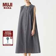 無(wú)印良品 MUJI 女式 新疆棉強捻 無(wú)袖連衣裙 BCL12A0S 中灰色 S