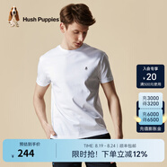 Hush Puppies暇步士男裝夏季男士純色圓領(lǐng)短袖T恤 白色-019 2XL
