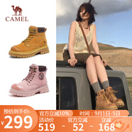 駱駝（CAMEL）【山丘】經(jīng)典大黃靴反絨馬丁靴戶外工裝靴 L23W076065 土黃 36