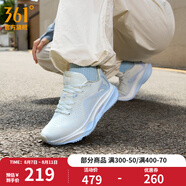 361度運(yùn)動(dòng)鞋女鞋赤焰4網(wǎng)面透氣跑鞋輕便通勤減震專業(yè)跑步鞋 羽毛白/冰河藍(lán) 35
