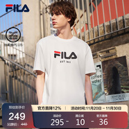 FILA 斐樂(lè )官方男女同款針織T恤2025年夏季純棉寬松休閑情侶短袖t恤
