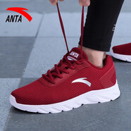 安踏（ANTA）男鞋跑步鞋2025新款夏季網(wǎng)面透氣夏季休閑鞋官網(wǎng)旗艦運動(dòng)鞋男 體育紅/銀色/安踏白-5515 39