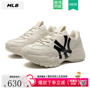 MLB老爹鞋 2025夏季新款NY厚底增高運動跑步鞋男女鞋子情侶休閑鞋 紐約洋基隊/米黃色/新款正碼正拍 43 275mm