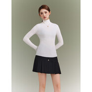 哥弟（GIRDEAR）秋冬新款氣質(zhì)時(shí)尚百搭羊毛長(cháng)袖針織衫138097 白色 M (3)