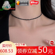 桐汝壁網(wǎng)紅個性細(xì)款黑色尖晶石項(xiàng)鏈女鎖骨鏈疊戴百搭小眾頸鏈項(xiàng)圈 2 mm黑尖晶33+5cm鈦鋼掉色