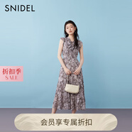 SNIDEL2025春夏新品優(yōu)雅荷葉邊小飛袖印花茶歇連衣裙SWFO252316 灰色 S (0)