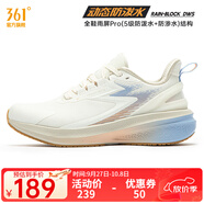 361°361度運動鞋女鞋【雨屏7.0】秋冬季新款防水運動鞋防滑緩震女跑鞋 羽毛白/燕麥奶 36