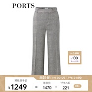 PORTS寶姿秋冬新品女裝中腳口長褲LM9P024NFF073 丈青色格子 XS (2)