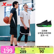 特步（XTEP）王鶴棣全明星訓(xùn)練同款丨逆天一代SKY01實(shí)戰(zhàn)耐磨球鞋男防滑籃球鞋 黑/熒光青草綠（地獄火） 45