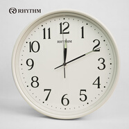 麗聲（RHYTHM）日本靜音夜光客廳大掛鐘家用輕奢簡約時尚掛表32cm掛墻CMG635WR08