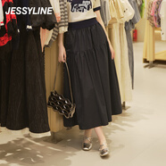 JESSYLINE夏季專柜款 杰茜萊高腰百搭a字半身裙 422212097 藏青色 L