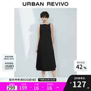 UR七夕2025春季新款女裝法式氣質后拉鏈收腰無袖連衣裙UWM750031 黑色 S