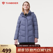 坦博爾羽絨服女中長款帶帽寬松舒適保暖媽媽款外套510560D 顏錫藍(lán) 170 