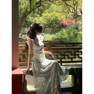 韓語(yǔ)琳空間新中式國風(fēng)馬面裙提花刺繡上衣碎花半身裙女2025夏季新款 杏色（襯衫） S