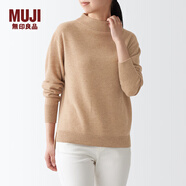 無印良品 MUJI 女式 牦牛絨混羊毛 高圓領(lǐng)毛衣女款春秋長袖針織衫BAC22A1A 米色 S (155/80A)