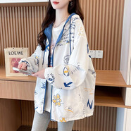 米囹加肥加大外套女可愛(ài)少女春秋季大碼女裝2025秋裝新款設計感上衣服 白藍色版 白藍色版 M 適合80-115斤穿