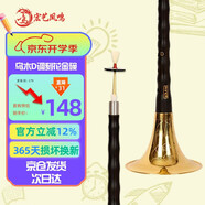 宏藝鳳鳴（HongYiFengMing）烏木D調刻花金碗初學者曲譜成人入門通用嗩吶民族樂器全套