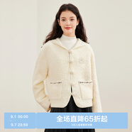 樂町連帽線開衫女20毛衣圈圈紗線針織毛衫寬松外套 冬日白（現(xiàn)貨） M