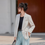 Mad Cortes米白色后背開叉西裝外套女秋冬2025新款高級感通勤修身小西服上衣 米白色外套 2XL