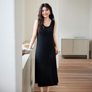 慕姍詩(shī)怡（MsShe）【莫代爾背心連衣裙】MsShe大碼女裝2025夏裝胖mm顯瘦感裙子 連衣裙-黑色現(xiàn)貨 6XL
