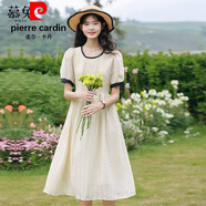 皮爾卡丹（pierre cardin）夏季法式氣質(zhì)波點(diǎn)連衣裙森女2025小眾新款收腰修身顯瘦泡泡袖長(cháng)裙 波點(diǎn)連衣裙【版】 S