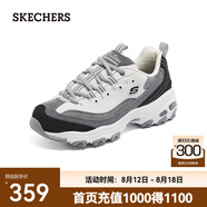 斯凱奇（Skechers）女鞋奶茶熊時(shí)尚復古潮流增高厚底休閑老爹鞋百搭休閑運動(dòng)鞋149906 女款-黑色/灰色/BKGY 36