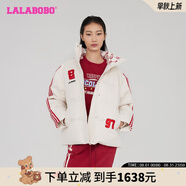 LALABOBO90鴨絨運動(dòng)羽絨服女裝寬松百搭立領(lǐng)休閑加厚外套潮流LBCC-WSYR13 米白 L
