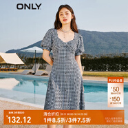 ONLY法式甜美中長裙收腰顯瘦純欲風(fēng)連衣裙女|123207031 H31 尤帕藍(lán)格CHECK XS (155) 76A