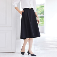 特洛曼黑色半身裙a字裙女中長款秋冬小個子通勤OL職業(yè)正裝半截裙子傘裙