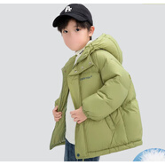 巴布豆（BOBDOG）童裝兒童服男童冬季三防面包服女童2024新款男孩冬裝保暖外套 綠色 140 cm(建議身高130-140cm)