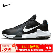 耐克（NIKE）男子籃球鞋IMPACT緩震氣墊低幫運動鞋DM1124-001黑白43